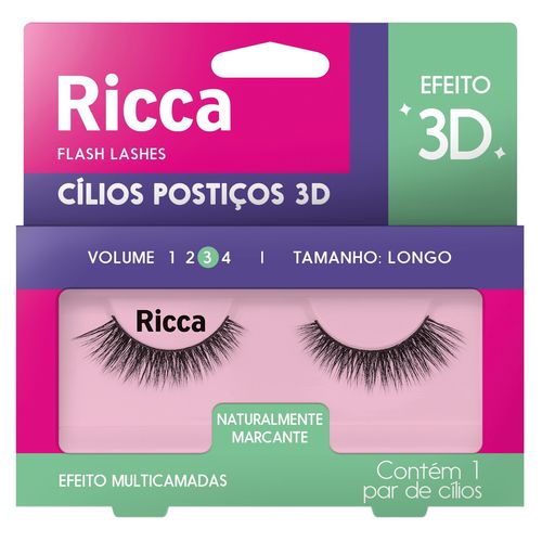 Cílios 3D Ricca Vol. 03 Longo - 408