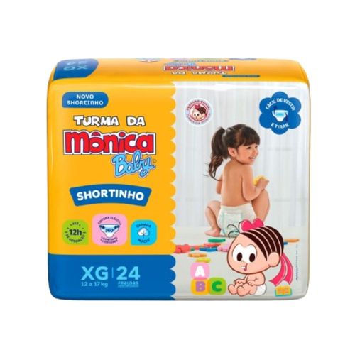 Fralda Descartável Turma Da Mônica Shortinho Jumbo Xg 24 Unidades Fralda Descartável Turma Da Mônica Shortinho Jumbo Xg 24 Unidades