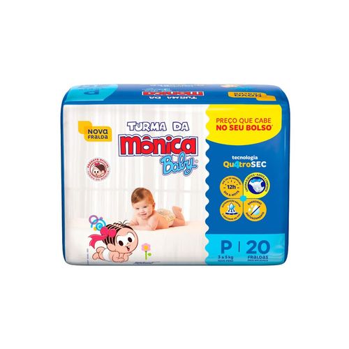 Fralda Descartável Turma Da Mônica Jumbinho P c/20 Unidades Fralda Descartável Turma Da Mônica Jumbinho P c/20 Unidades