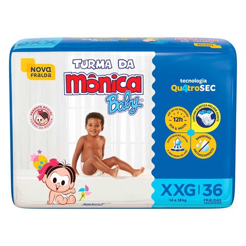 Fralda Descartável Turma Da Mônica Mega Xxg c/36 Unidades