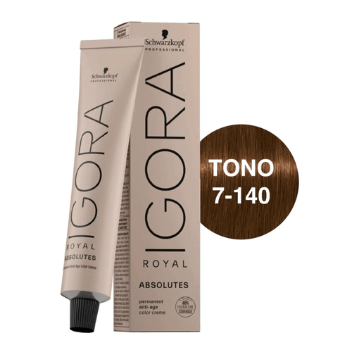 Schwarzkopf Igora Royal Absolutes 7/140 Rubio Médio Ceniza Beige Natural 60ml Schwarzkopf Igora Royal Absolutes 7/140 Rubio Médio Ceniza Beige Natural 60ml