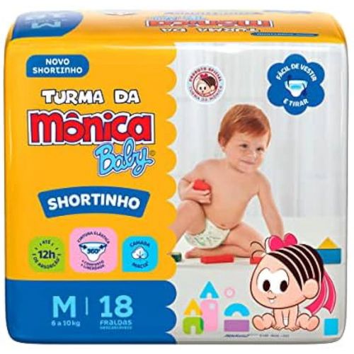 Fralda Descartável Turma Da Mônica Shortinho Jumbinho M c/18 Unidades Fralda Descartável Turma Da Mônica Shortinho Jumbinho M c/18 Unidades