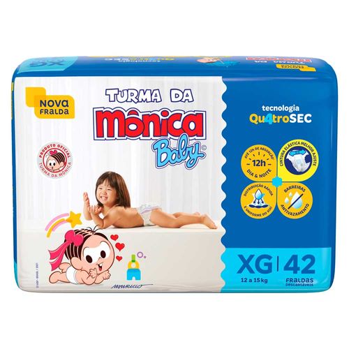 Fralda Descartável Turma Da Mônica Mega Xg c/42 Unidades Fralda Descartável Turma Da Mônica Mega Xg c/42 Unidades