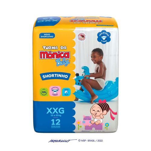 Fralda Descartável Turma Da Mônica Shortinho Jumbinho Xxg c/12 Unidades