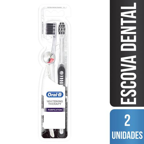 Escova Whitening Therapy Purifica Oral-B Simples c/2 Unidades