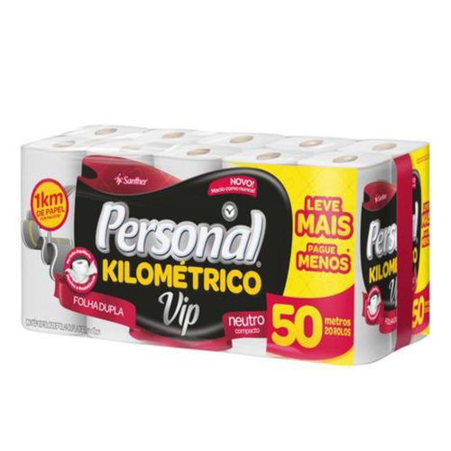 Papel Higiênico Personal Vip Folha Dupla 50m c/20 Unidades Neutro Papel Higiênico Personal Vip Folha Dupla 50m c/20 Unidades Neutro