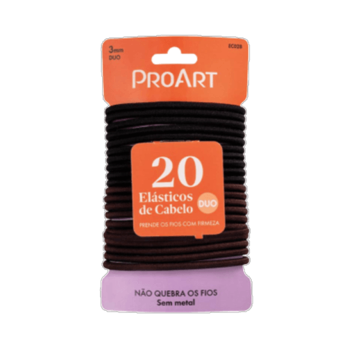 Elásticos De Cabelo 3mm Proart Preto com 20 unidades