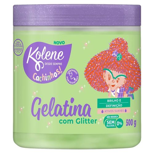 Gelatina Capilar Kolene Infantil 500g Cachinhos C/Glitter Gelatina Capilar Kolene Infantil 500g Cachinhos C/Glitter
