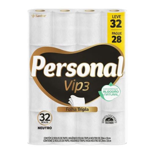 Papel Higiênico Personal 20 Metros c/32 Unidades Folha Tripla Neutro Papel Higiênico Personal 20 Metros c/32 Unidades Folha Tripla Neutro