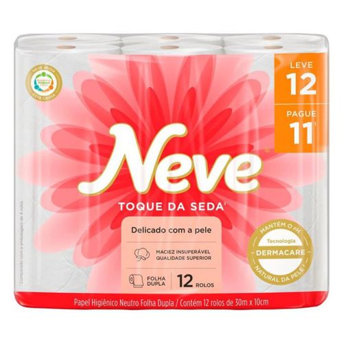 Papel Higiênico Neve 30 Metros c/ 12 Unidades