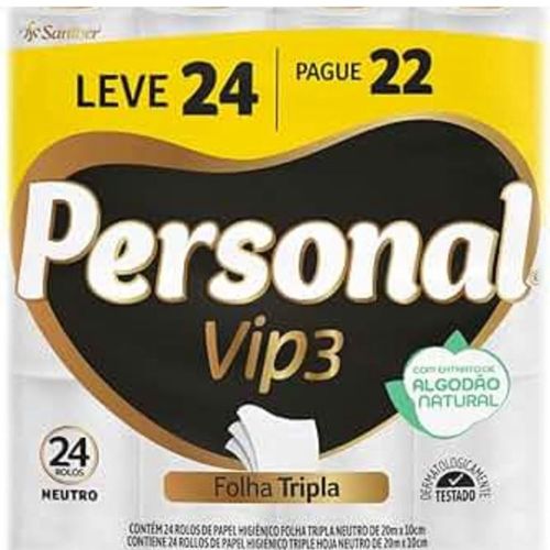 Papel Higiênico Personal 20 Metros c/24 Unidades Folha Tripla Neutro