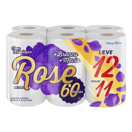 Papel Higiênico Rose 60m c/ 12 Unidades Papel Higiênico Rose 60m c/ 12 Unidades