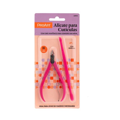 Alicate Para Cutículas Com Cabo De Plástico Proart Rosa