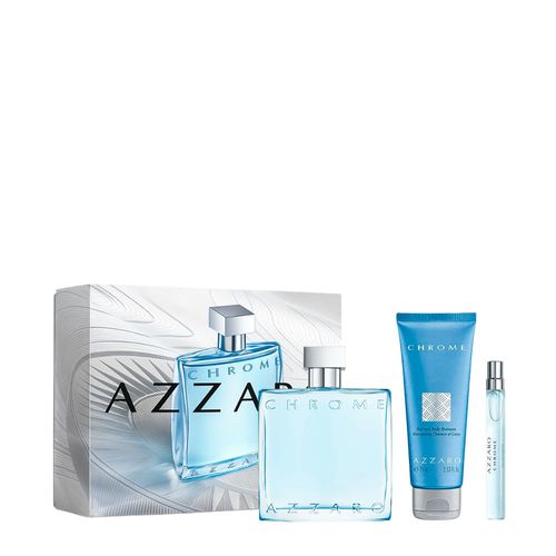 Kit Azzaro Chrome Masculino - Edt 100ml + Travel Size 10ml + Hair & Body  75ml NULO