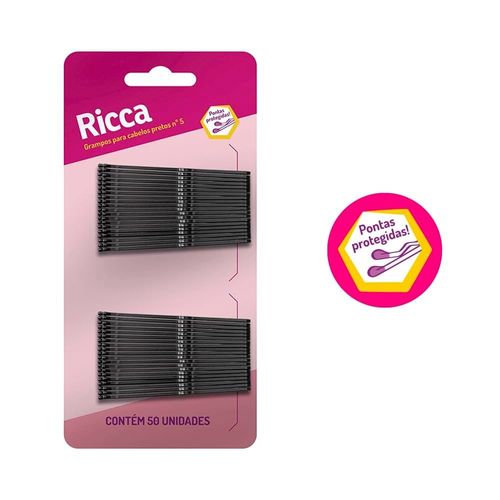 Grampo para Cabelo Preto N5 Ricca Grampo para Cabelo Preto N5 Ricca