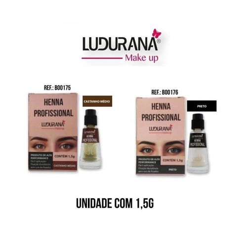 Henna Profissional Ludurana 1,5g Preto