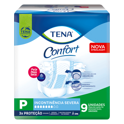 Fralda Descartável Adulto Tena Confort P Pacote 9 Unidades