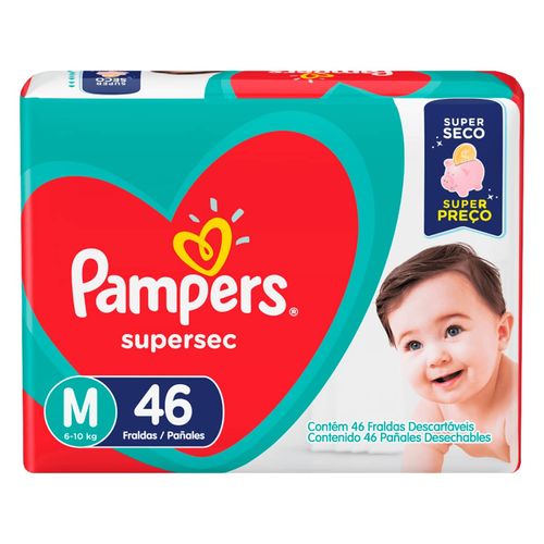 Fraldas Pampers Super Sec M c/ 46 Unidades