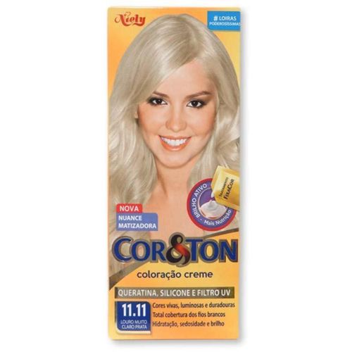 Niely Coloração Cor&Ton 11.11 Louro Muito Claro Prata 50g