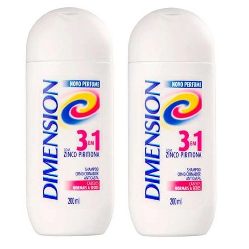 Shampoo Dimension Anticaspa 3 em 1 Cabelos normais a secos - Kit com 2 unidades