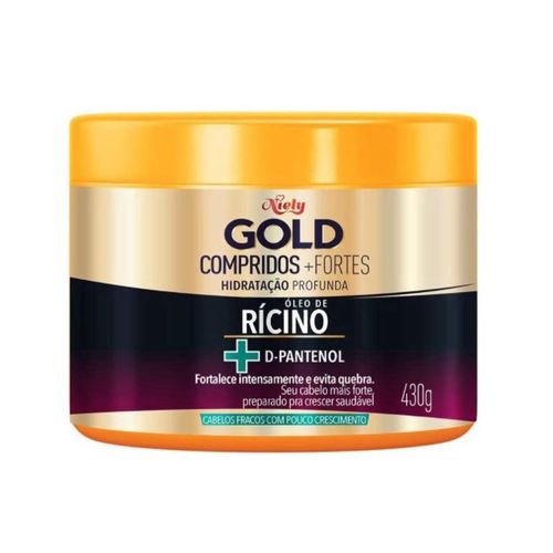 Máscara de Hidratação Niely Gold Óleo de Rícino Compridos + Fortes 430g Máscara de Hidratação Niely Gold Óleo de Rícino Compridos + Fortes 430g