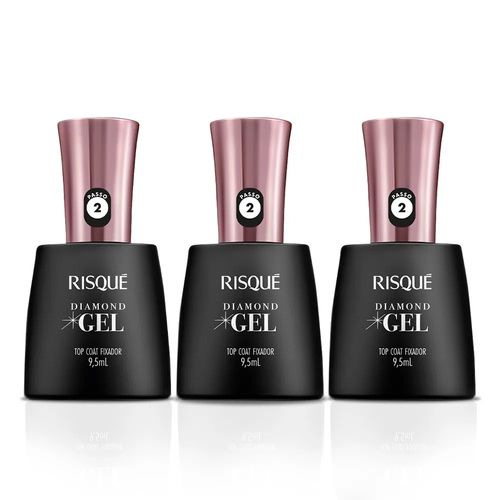 Kit Top Coat Risqué Diamond Gel 3 unidades 9,5ml Kit Top Coat Risqué Diamond Gel 3 unidades 9,5ml