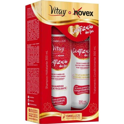 Kit Novex Vitay Cicatrização dos Fios Shampoo + Condicionador 300ml Kit Novex Vitay Cicatrização dos Fios Shampoo + Condicionador 300ml