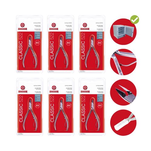 Kit com 6 Alicate Cutícula Mundial 522 Profissional Original Kit com 6 Alicate Cutícula Mundial 522 Profissional Original