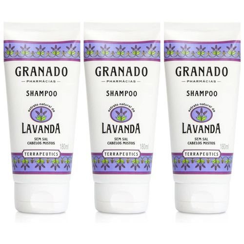 Kit com 3 Unidades de Shampoo Terrapeutics Lavanda Granado 180ml Kit com 3 Unidades de Shampoo Terrapeutics Lavanda Granado 180ml