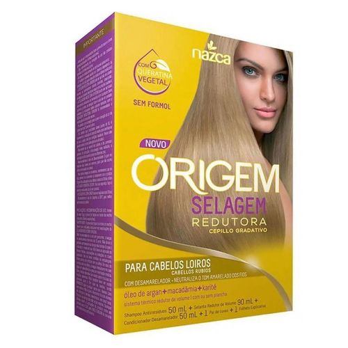 Kit Escova Selagem Redutora Origem Cabelos Loiros Kit Escova Selagem Redutora Origem Cabelos Loiros