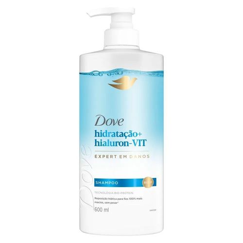 Kit com 3 Unidades de Shampoo Dove Hidratação + Hialuron-VIT 600ml