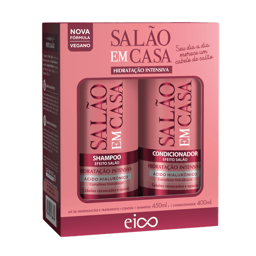 Kit Eico Salão em Casa Hidratação Intensiva Shampoo 450ml + Condicionador 400ml Eico (LN)