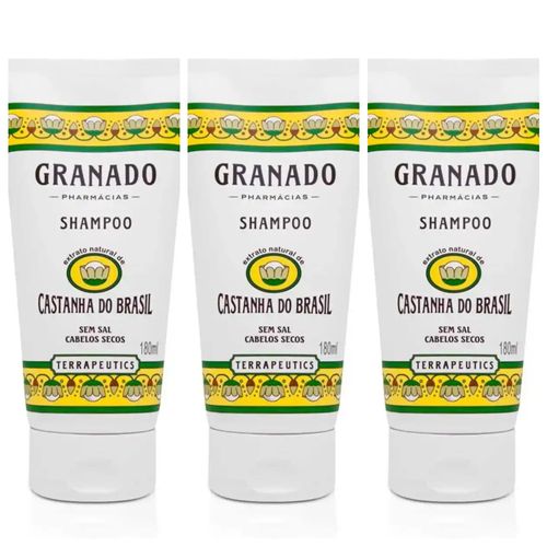 Kit com 3 Unidades de Shampoo Granado Terrapeutics Castanha do Brasil 180ml Kit com 3 Unidades de Shampoo Granado Terrapeutics Castanha do Brasil 180ml