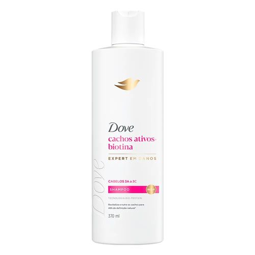 Kit com 3 Unidades de Shampoo Dove 370 Ml Cachos Ativos + Biotina