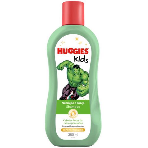 Kit com 3 Unidades de Shampoo Hulk Huggies Kids Nutrição e Força Frasco 360ml