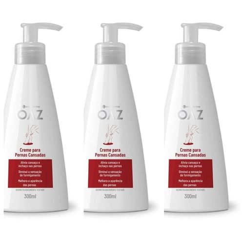 Kit com 3 Unidades de Oaz Creme para Pernas Cansadas com Cânfora E Mentol 300ml Kit com 3 Unidades de Oaz Creme para Pernas Cansadas com Cânfora E Mentol 300ml