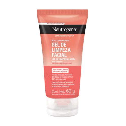 Kit com 3 Unidades de Neutrogena Deep Clean Grapefruit Gel De Limpeza Facial 60g
