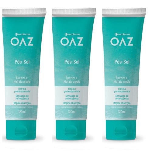 Kit com 3 Unidades de Pós Sol Gel OAZ com 120ml