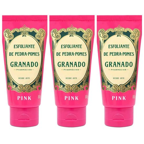 Kit com 3 Unidades de Granado Esfoliante Pedra Pomes Pink 80g