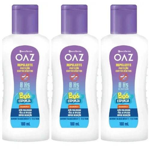 Kit com 3 Unidades de Oaz Repelente Infantil 8h 100ml Kit com 3 Unidades de Oaz Repelente Infantil 8h 100ml