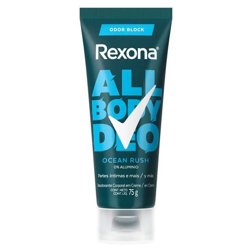 Kit com 3 Unidades de All Body Deo Rexona Ocean Rush Em Creme 75g Kit com 3 Unidades de All Body Deo Rexona Ocean Rush Em Creme 75g