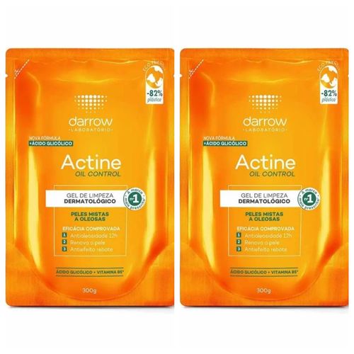 Kit com 2 Unidades de Refil Gel De Limpeza Facial Actine Oil Control 300g