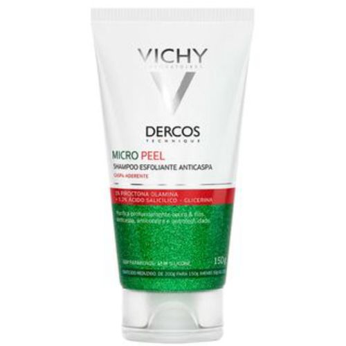 Kit com 3 Unidades de Dercos Micro Peel Shampoo Esfoliante Anticaspa Vichy 150ml
