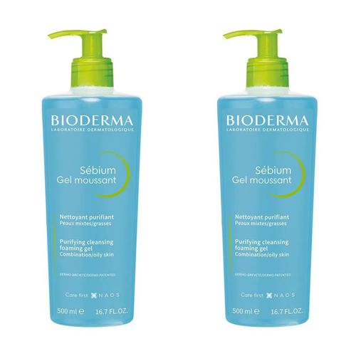 Kit com 2 Unidades de Sébium Gel Moussant Gel De Limpeza Bioderma 500ml