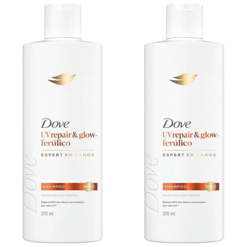 Kit com 2 Unidades de Shampoo Dove UV Repair & Glow + Ferúlico 370ml