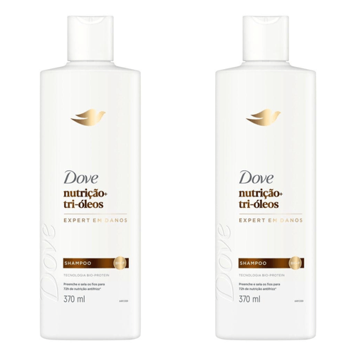 Kit com 2 Unidades de Shampoo Dove Nutrição + Tri-óleos 370ml