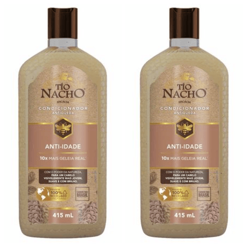 Kit com 2 Unidades de Tio Nacho Condicionador Anti-idade Nutrição e Brilho 415ml Kit com 2 Unidades de Tio Nacho Condicionador Anti-idade Nutrição e Brilho 415ml