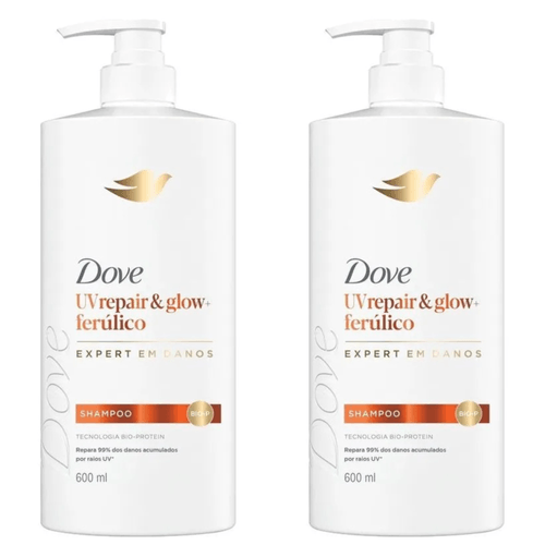 Kit com 2 Unidades de Shampoo Dove UV Repair & Glow + Ferúlico 600ml