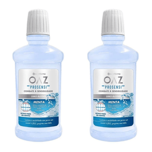 Kit com 2 Unidades de Solução Bucal Oaz Pro Sensi 500ml Kit com 2 Unidades de Solução Bucal Oaz Pro Sensi 500ml