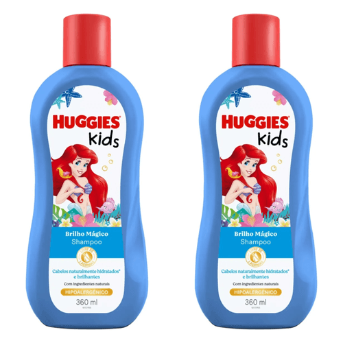 Kit com 2 Unidades de Shampoo Huggies Kids Brilho Mágico Frasco 360ml